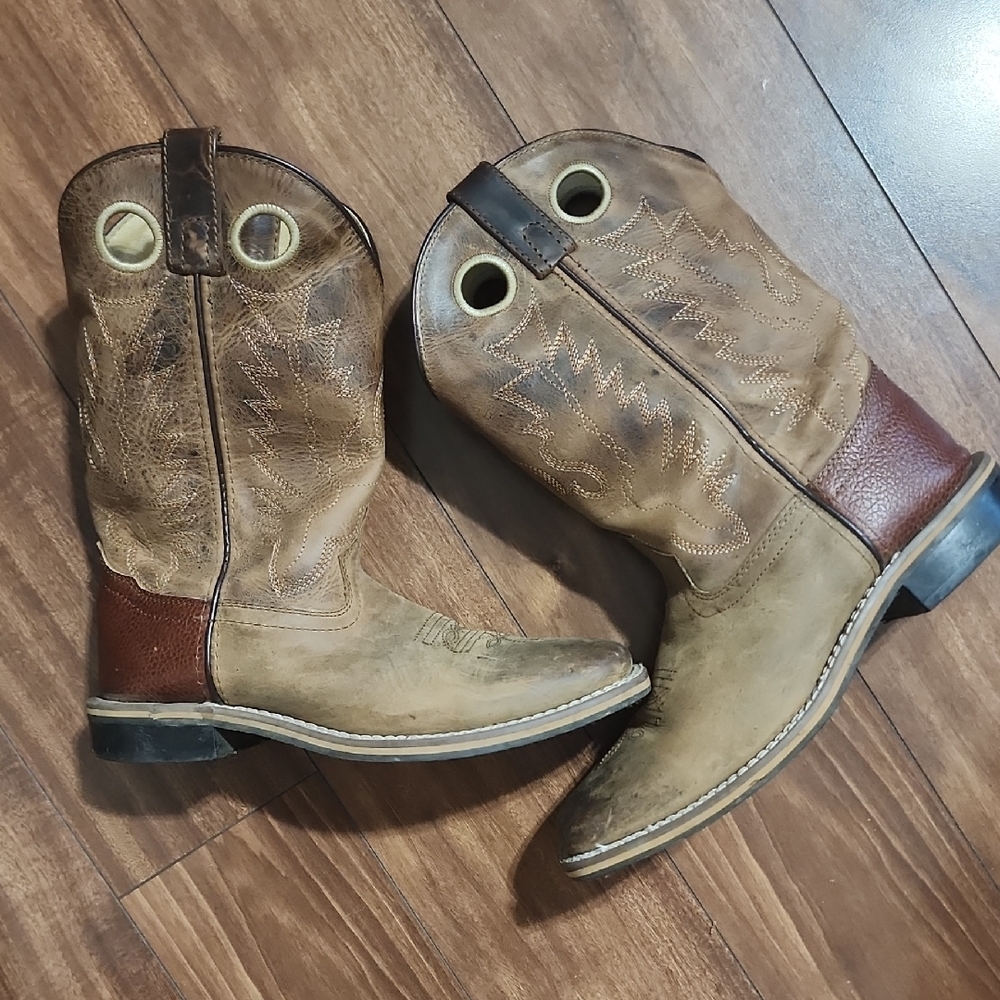 Boys Tan Leather Western Boots